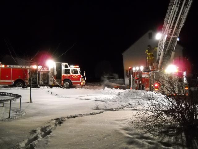 Engine 54 operating on a house fire in Leonardtown